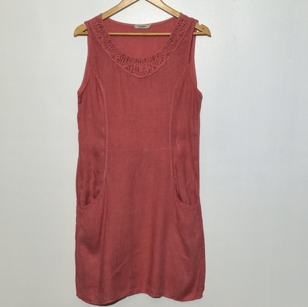 🔥 Lungo L'Arno Sleeveless Front Pockets Linen Dress Size S